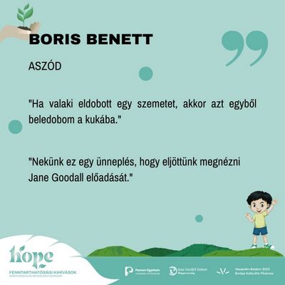 "Fákat ültettünk Jane Goodallnak a 89. születésnapja alkalmából"